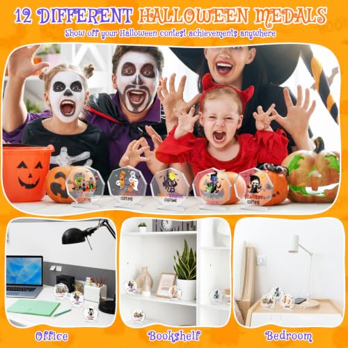 Halloween Acrylic Trophy Set - 12 Awards for Costume Contest - Kids & Adults - Geelin Variation