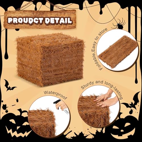 Halloween Decorative Straw Bale 18x14x14 Inches - Fall Farmhouse Decor - Variation of 1