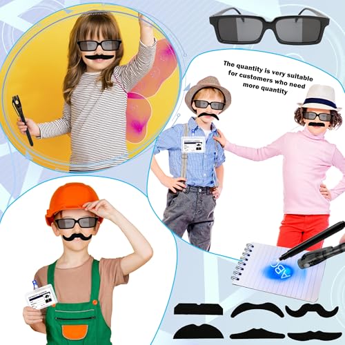 60 Pcs Spy Detective Party Favors Set with Glasses Magnifying Glass and Invisible Ink Pen