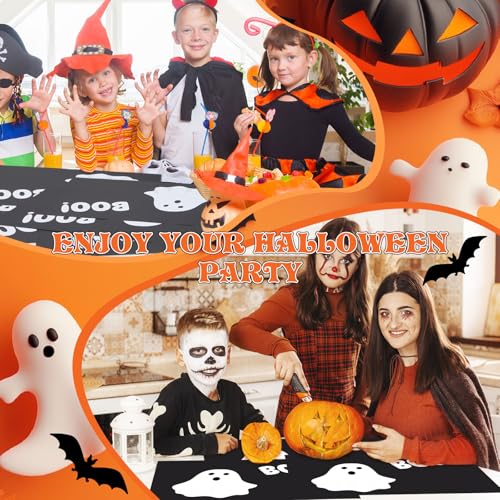 Halloween Ghost Boo Paper Placemats - Black Ghost, 100 Pack