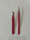 Fiber Tip Eyelash Extension Tweezers (Magenta)
