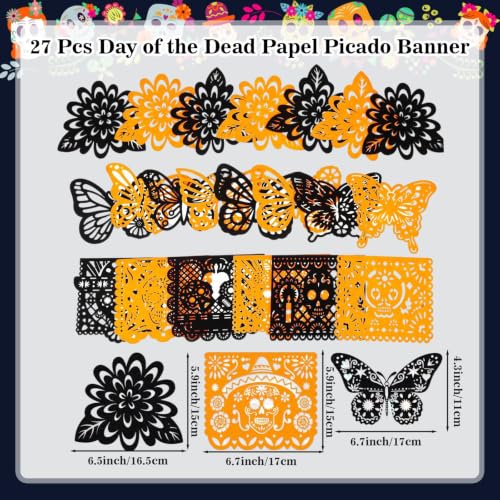 Day of The Dead Decorations Altar Kit - Orange & Black Mexican Fiesta Decor