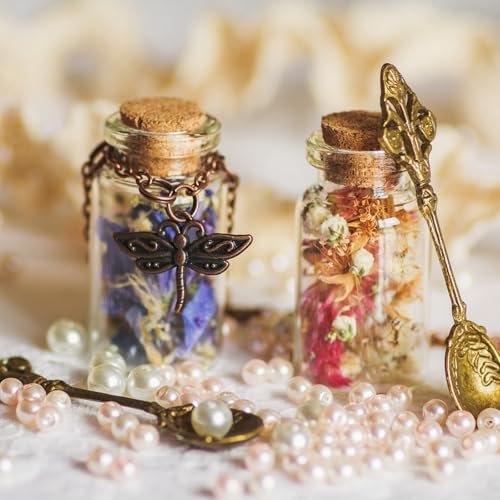 20ml Glass Bottles with Cork Stoppers Set of 8 - Clear Jars for Crafts & Wedding Decor