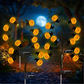 Outdoor Halloween Pumpkin Stake Lights with Solar Fireflies - Waterproof Yard Decor