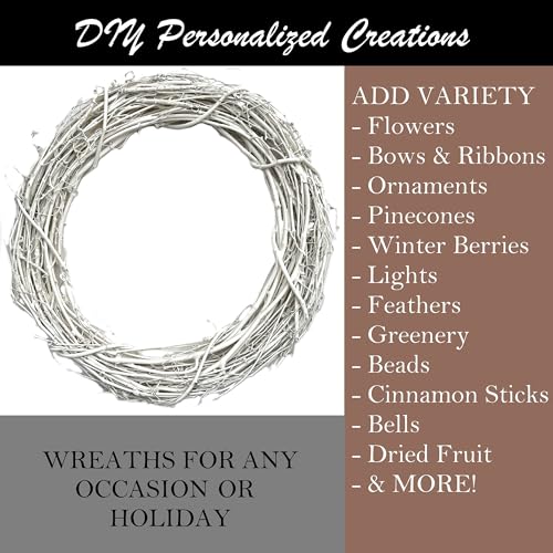 18-Inch Painted Grapevine Wreath for DIY Decor - Indoor & Outdoor Use