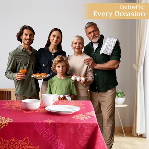 Versailles Square Cotton Table Cloth 54x54 Inches - Elegant Reusable Home Decor