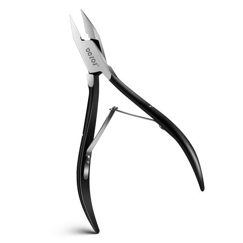 BEZOX Straight Blade Toenail Clippers - Wide Open Pointed Jaw Toe Nail Clippers for Seniors Thick Toenails, Precision Grooming Toenail Scissors for Ingrown Nails - Black
