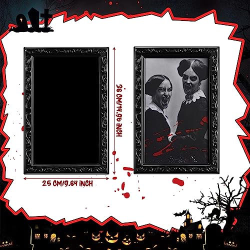 17 Pack Halloween 3D Portrait Frames with Moving Faces - Haunted House Wall Decor