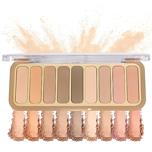 Mini Matte Eyeshadow Palette - 9 Colors, High Pigment, Waterproof & Long Lasting - Milk Tea Variation