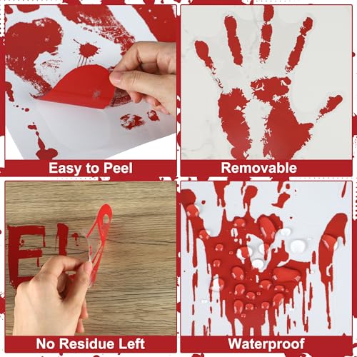 Halloween Bloody Handprint Footprint Floor Stickers - Spooky Wall & Window Decals