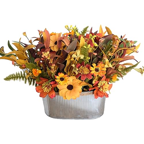Artificial Fall Flowers with Pot - Wildflower Fall Decor for Autumn & Thanksgiving