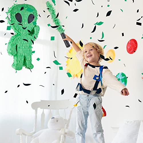 Alien Piñata with Stick, Blindfold & Confetti for Kids Party - Space Theme