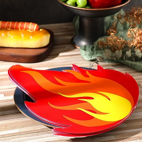 Halloween Fire-Shaped Paper Placemats for Birthday & Party Decor - 50 Pack
