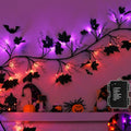 Halloween Willow Vine Twig Garland with 72 LED Lights - 9ft Orange & Purple, 8 Modes & Timer
