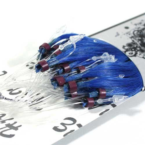 25 Strands 22" Long Easy Micro Loop Ring Beads I Tip 100% Human Hair Extensions1g Each (# Blue)