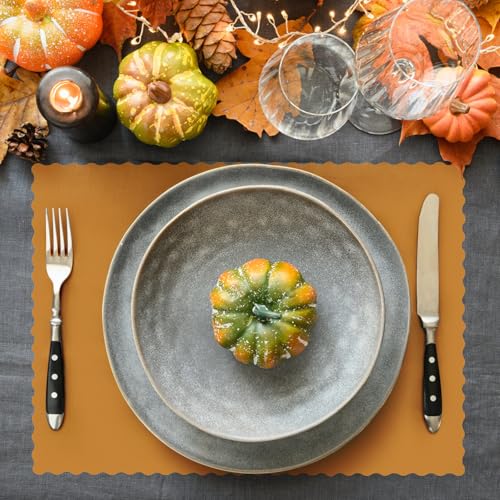 Disposable Fall Paper Placemats - Orange, 10 x 14 Inches, 120 Pack