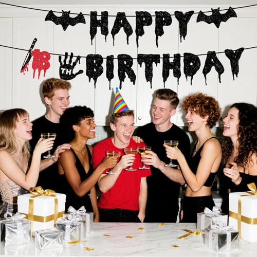 Halloween Killer 18th Birthday Banner - Bloody Horror Party Decor