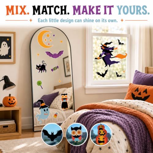 Halloween Window Cling Stickers - 9 Sheets Halloween Decorations - Actilize