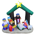 6 Ft Inflatable Nativity Scene with Three Kings Sheep & Cattle – Christmas Holiday Yard Decor
