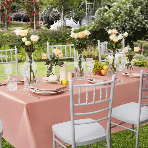 Square Satin Table Cover - Rose Gold, 52 x 52 Inches, Party Decor