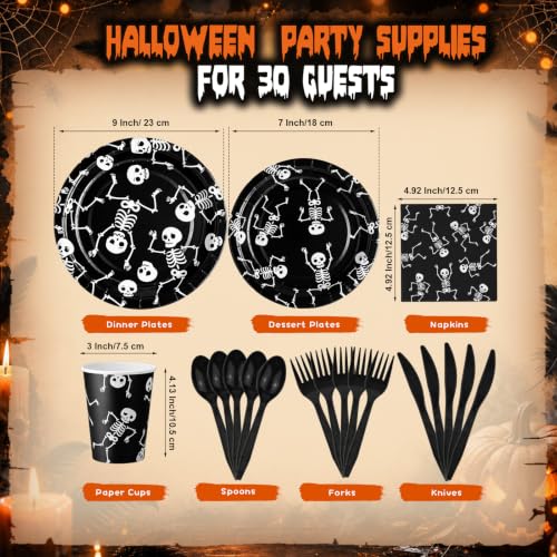 Halloween Skeleton Party Supplies Set - Skeleton Variation for 30 Guests