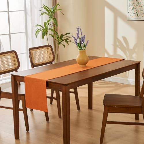 EKAINA Water Resistant Pumpkin Table Runner 63 Inch for 4-Seat Dining Decor