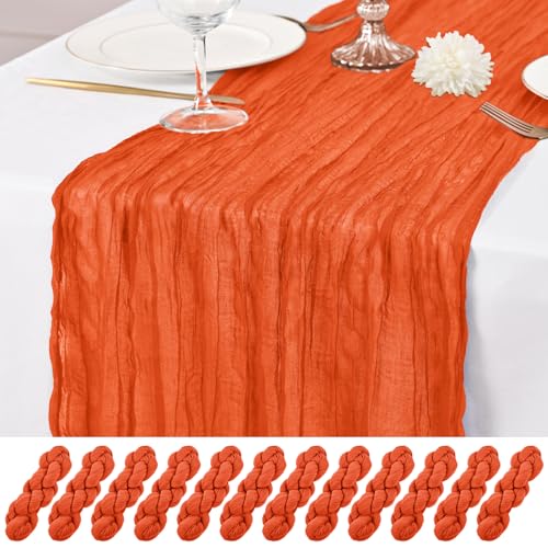 Orange Cheesecloth Table Runner 12 Pack 10Ft Rustic Wedding Party Decor