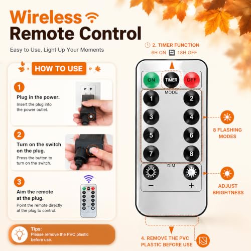 VirtuGro 2 Pack 5FT Lighted Maple Trees with 220LEDs, Remote & Timer - Fall Decor