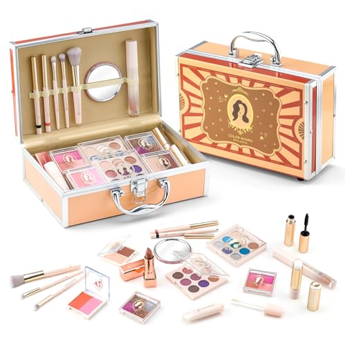Color Nymph Retro Red Makeup Kit for Girls with Train Case - All-in-One Set
