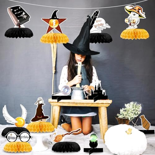 12PCS Magic Wizard Honeycomb Table Decorations for Birthday Halloween Party