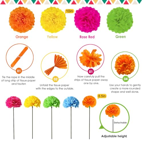 Day of the Dead Decorations Set with Marigold Garland, Banner & Butterflies