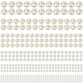 Self Adhesive Pearl Stickers for Face Hair Nail Crafts - Beige White, 1980 Pieces