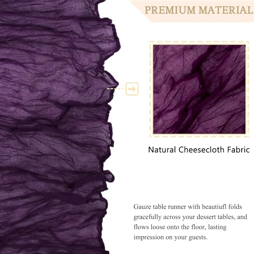 Gauze Table Runner Purple 35x120 Inch Halloween Rustic Cheesecloth Decor