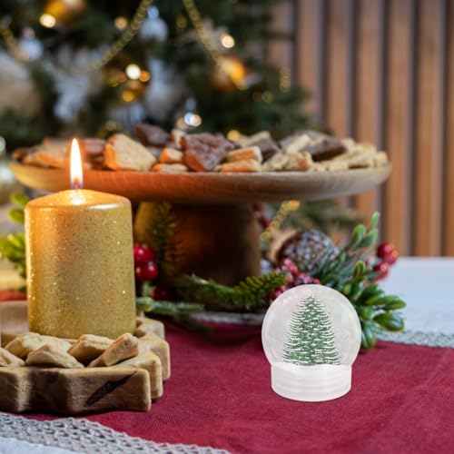 Snow Globe Kit with Screw-Off Caps and Fake Snow - 10 Pcs, 7.30x6.70x6.70cm - Clear Plastic Ornaments for Holiday Crafts