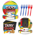 Playful Horror Cartoon Birthday Party Paper Plates Set - 96 Pieces