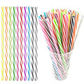 Reusable 9-Inch Stripe Drinking Straws Set for Mason Jars and Tumblers