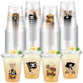 Disposable Pirate Pattern Plastic Cups - 12 oz Bulk Party Supplies