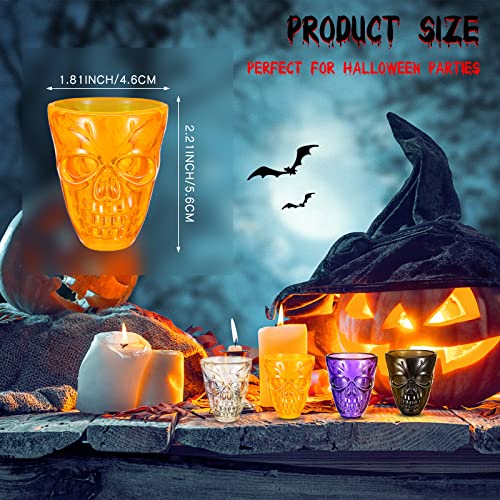 48 Pieces Halloween Skull Shot Glasses Set - Unbreakable Plastic Drinkware for Parties