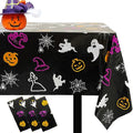 Halloween Spider Web Tablecloth Pack - 54 x 72 Inch Plastic Rectangles for Party Decor