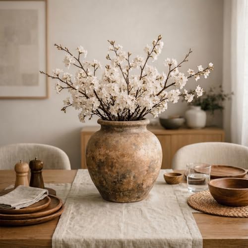 Pure Linen Table Runner Light Natural 14 x 36 in - Handcrafted European Flax