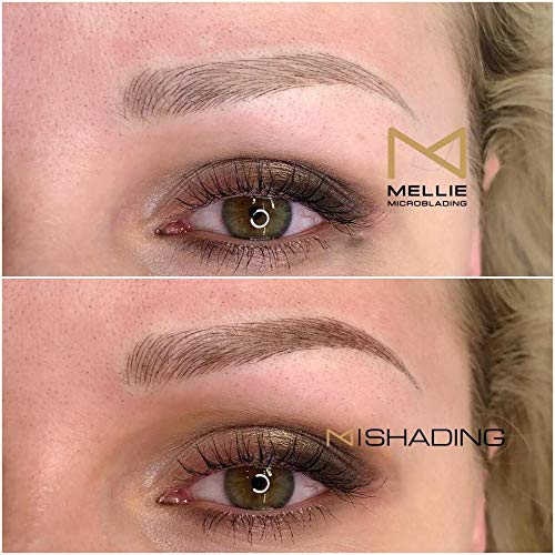 PACK OF 10 - Mellie Microblading Disposable Microblading Pen with Pigment Sponge Disposable Tool For Creating Eyebrows Microblading Supplies (Black, U18 .18mm)