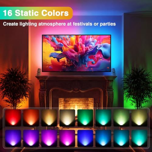 2 Pack Indoor RGBW LED Up Lights with Remote - 6W Floor Spotlight for Halloween & Home Decor