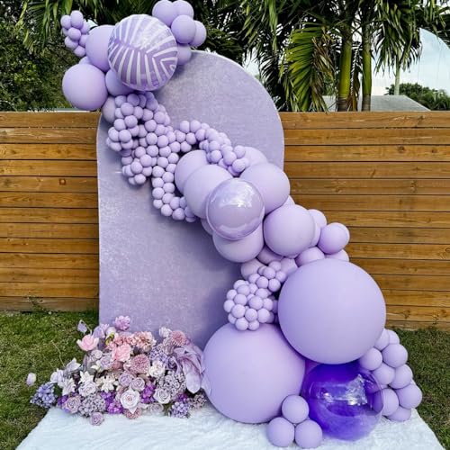 Pastel Purple Balloons Arch Kit - 129pcs Lavender Balloon Garland for Party Decor
