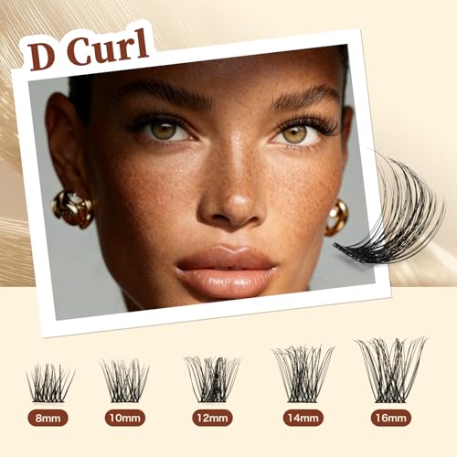1 Pack DIY Eyelash Extensions Kit with 144 Clusters, Glue, Tweezers & Remover