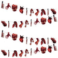Halloween Party Banner with Fake Knives & Red Splatter Effects – Creepy Haunted House Decorations (4 Pieces)