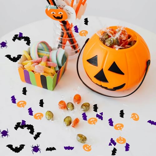 Halloween Confetti Glitter Bats Spider Pumpkin Table Scatter - Purple Spider Pumpkin