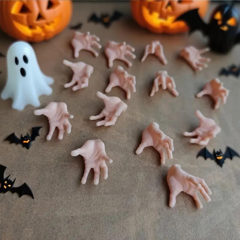 White Mini Crawling Hands for Halloween Decorations, 36 Pack