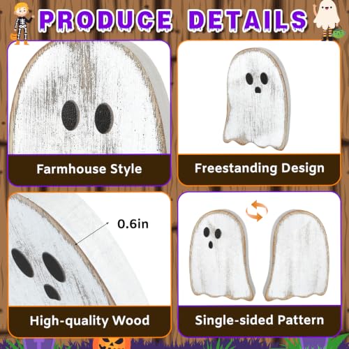 Distressed White Ghost Halloween Table Decorations Set - Farmhouse Style