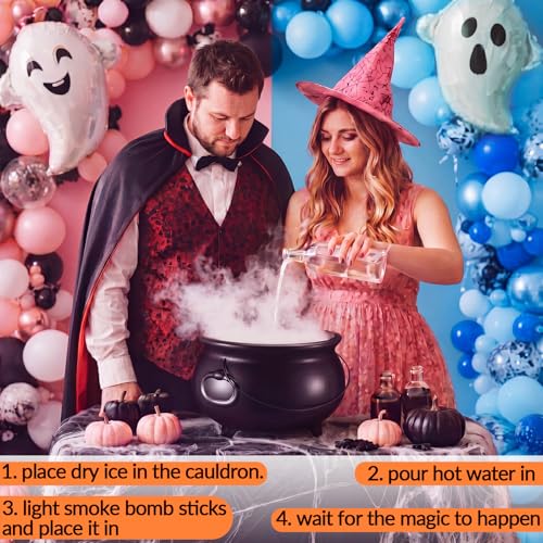 Halloween Cauldron Centerpiece for Gender Reveal - 12.6" Baby Is Brewing Decoration