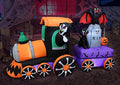 8 Foot Inflatable Halloween Grim Reaper Train with LED Lights